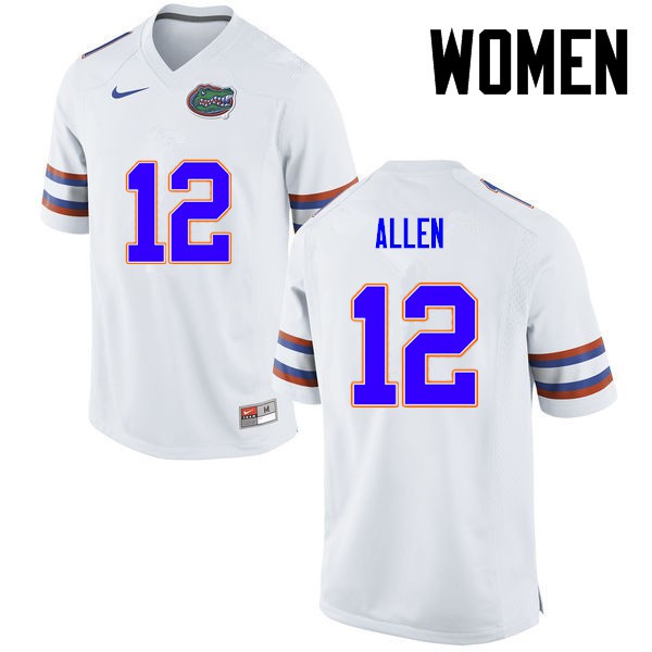 Florida Gators Women #12 Jake Allen College Football White